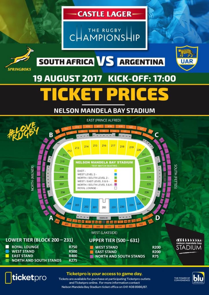 Tickets on sale for Springbok Test in PE 15.co.za Rugby News